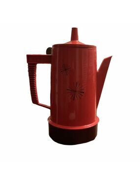 Vintage Regal Red & Dark Brown Poly-Perk 4-10 Cup Electric Coffee Percolator